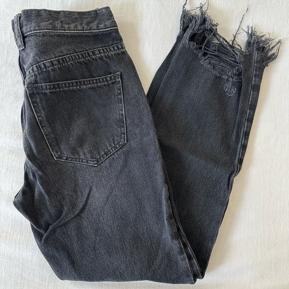 We The Free Black Ankle Cropped Jeans Distressed